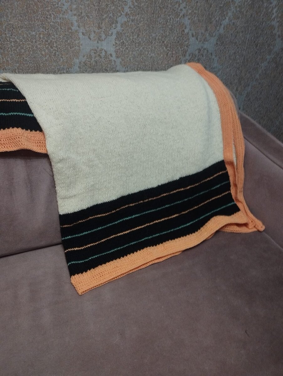 Плед, ручное вязание