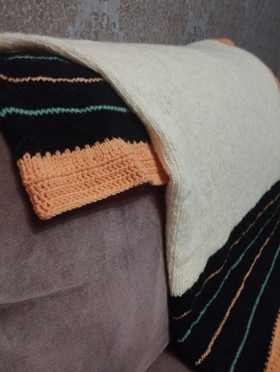 Плед, ручное вязание