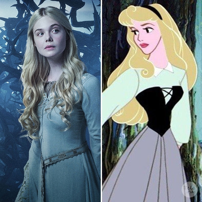 Аврора в фильме и мультфильме. Фото с интернета. 
