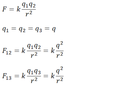 Формулы для сил F₁₂ и F₁₃
