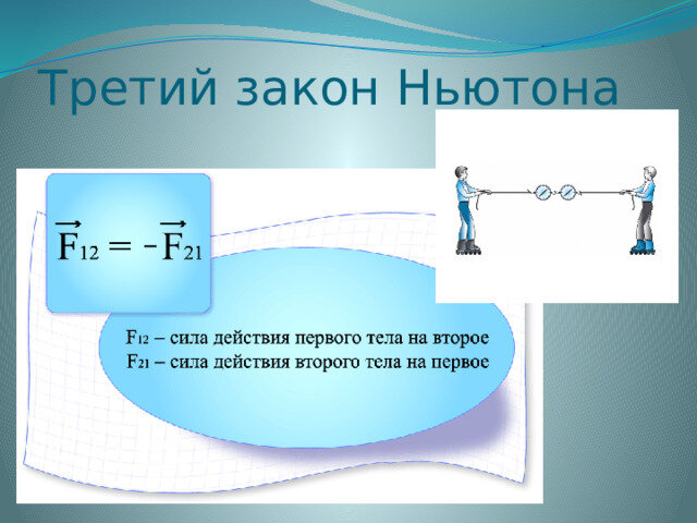 Физика 9 законы ньютона. Формула третьего закона Ньютона 9 класс. Формула третьего закона Ньютона в физике 9 класс. Физика три закона Ньютона. Третий закон Ньютона 10 класс презентация.