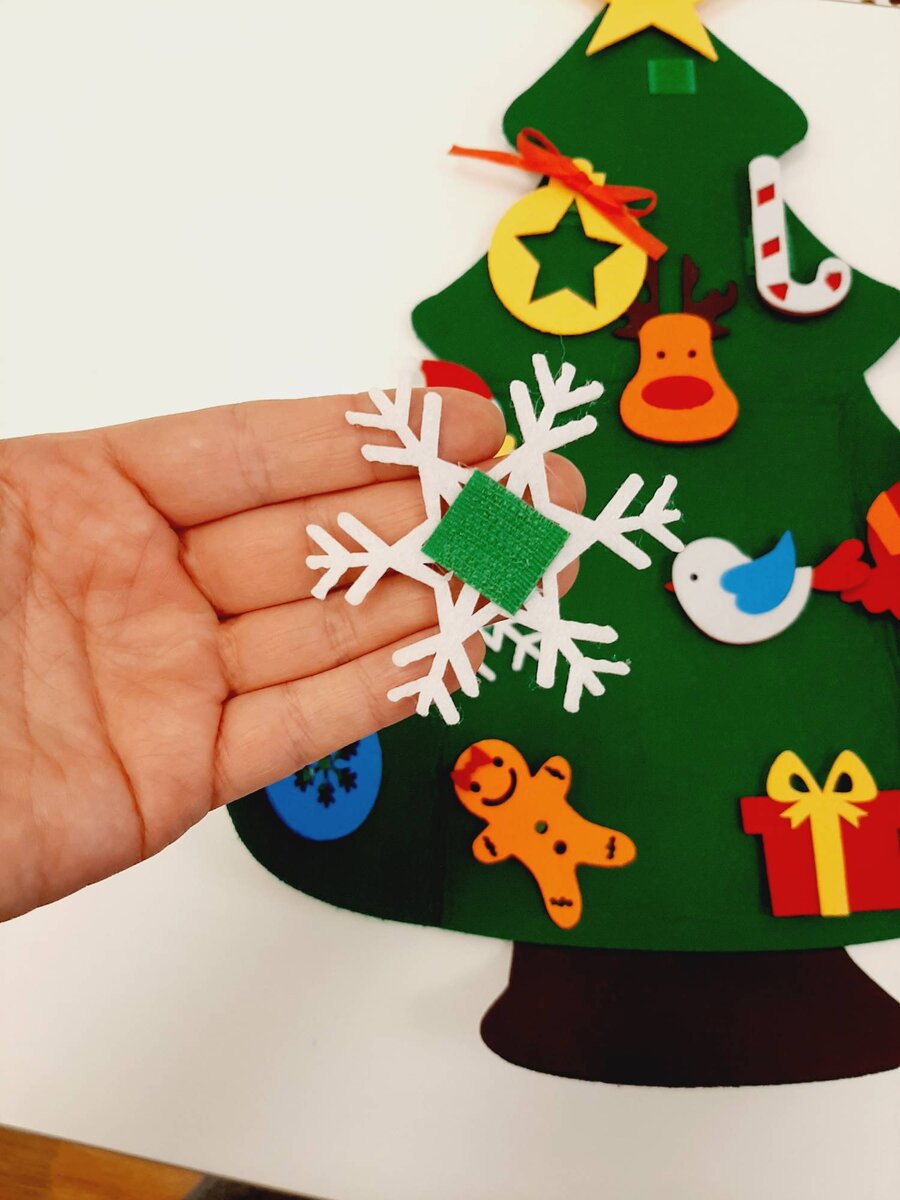Фетровая елка и игрушки на липучках