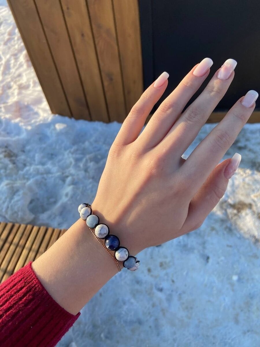 Индивидуальный браслет из Содалита, Кахолонга с плетением в стиле Шамбала