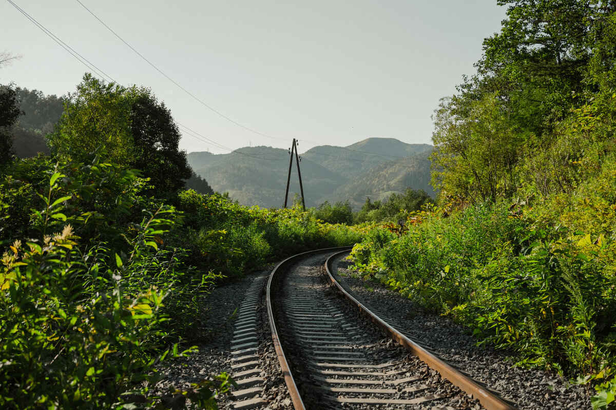 Ж/д полотно по дороге от станции "75 км." к станции "Николайчук". Фото автора.
