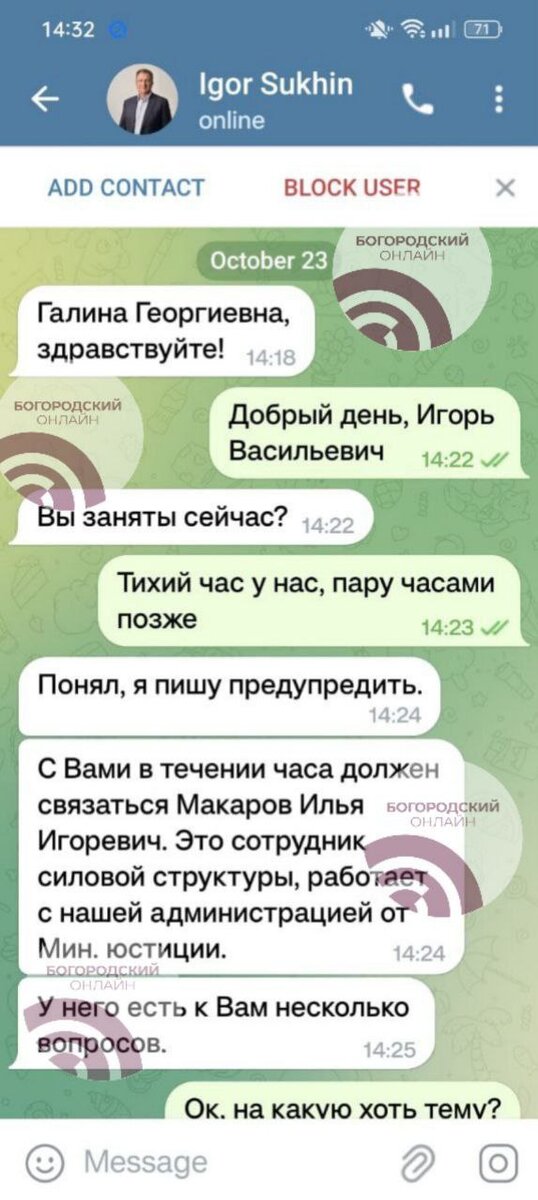 Картинка с телеграм-канала «Богородский онлайн»