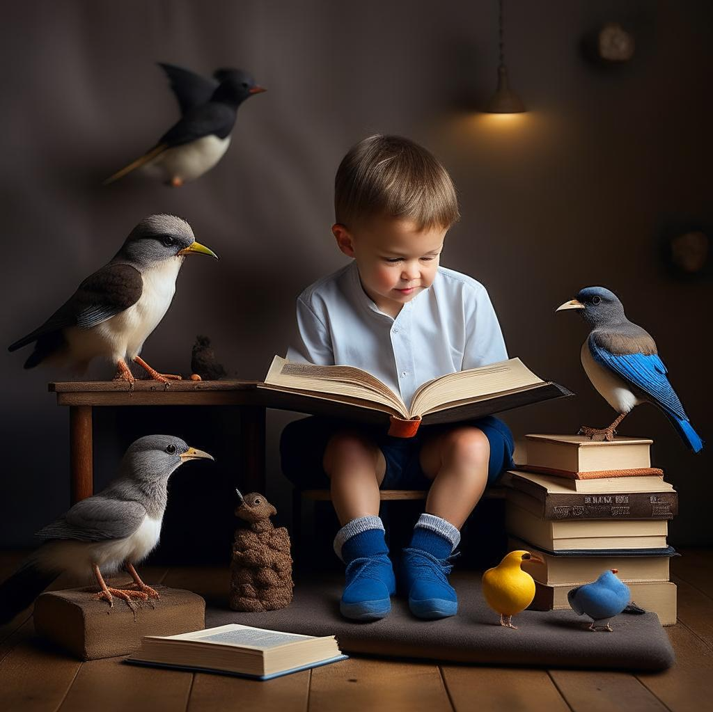 Мальчик сидит за книгой. Моё фото. 