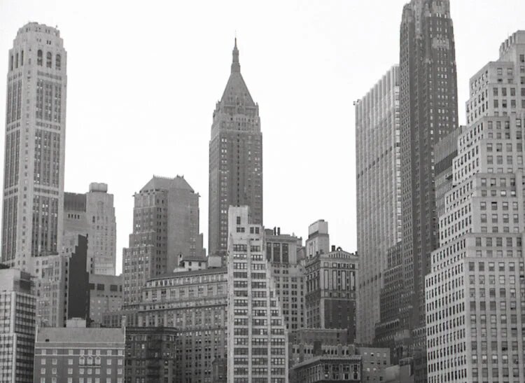 Манхэттен в 1965 году, на фото со стороны реки Гудзон.