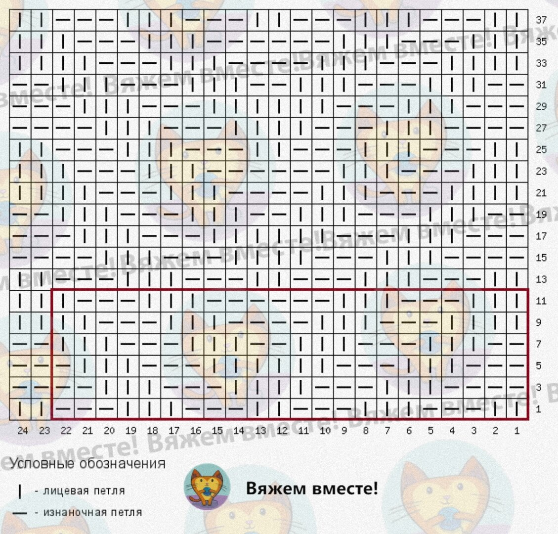 Схема вязания узора