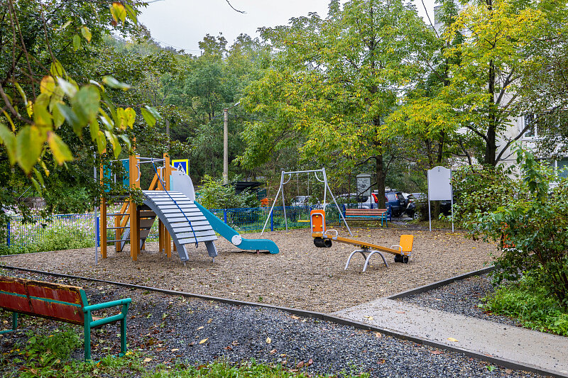 В детском саду ТГУ высадили елочки вокруг будущей спортплощадки