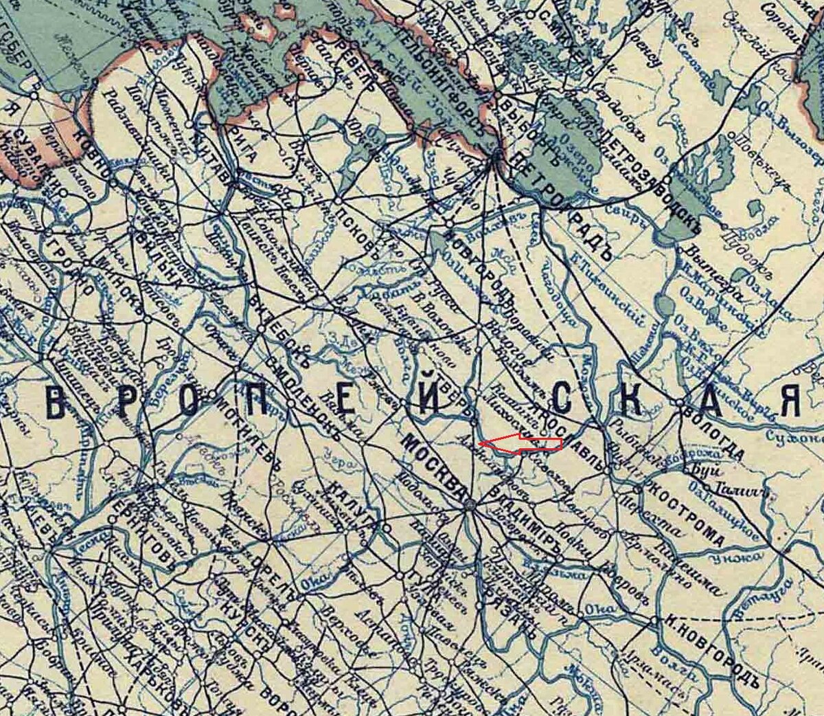 © Министерство путей сообщений Российской империи / public domain (Николаевская железная дорога на карте МПС, 1916 г.)