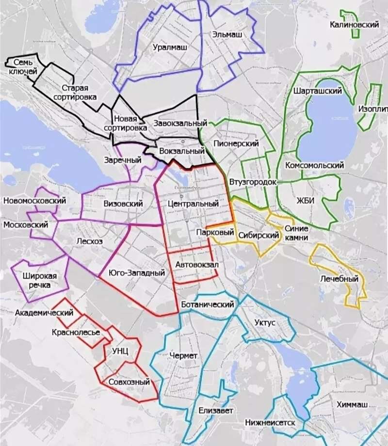 Схема избирательных округов екатеринбурга