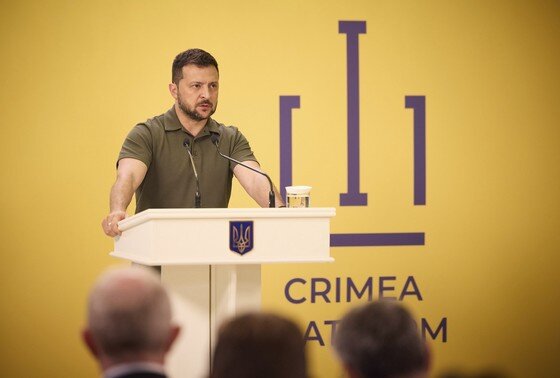    Пресс-конференция президента Украины Владимира Зеленского на саммите «Крымская платформа»