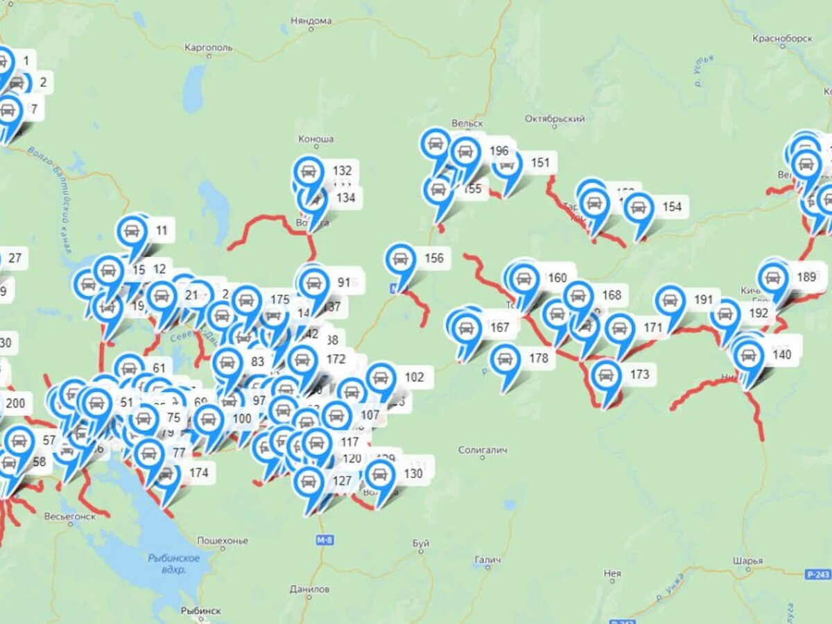 Интерактивная карта ремонта дорог вологодской области