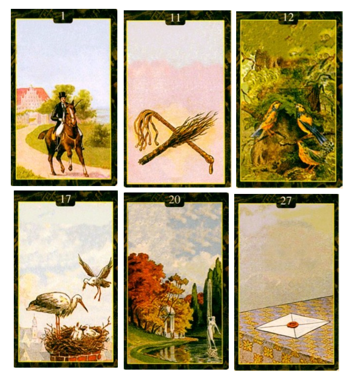 Карты общения, коммуникации и получения известий в Ленорман