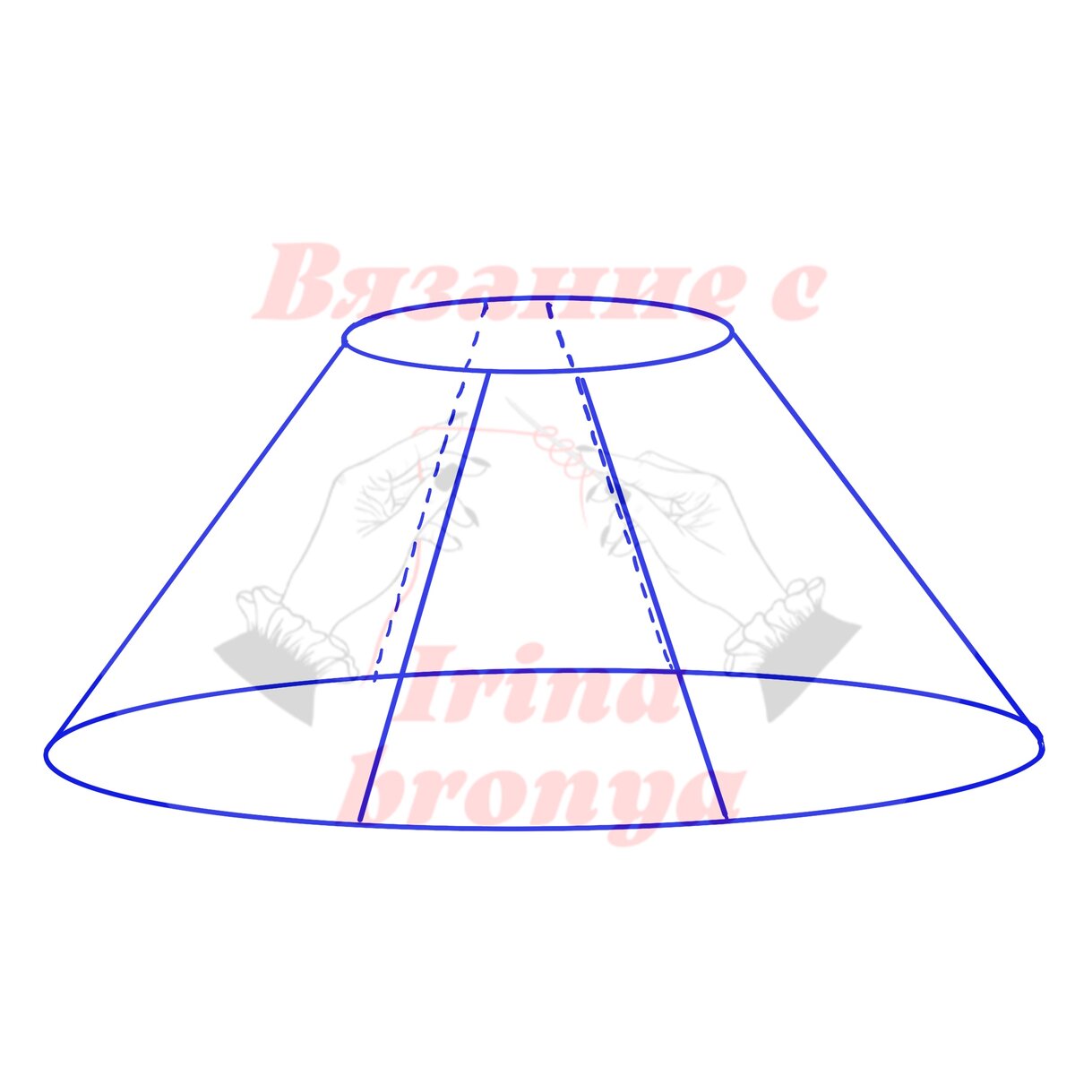 Так выглядит схема круглой кокетки без ростка.