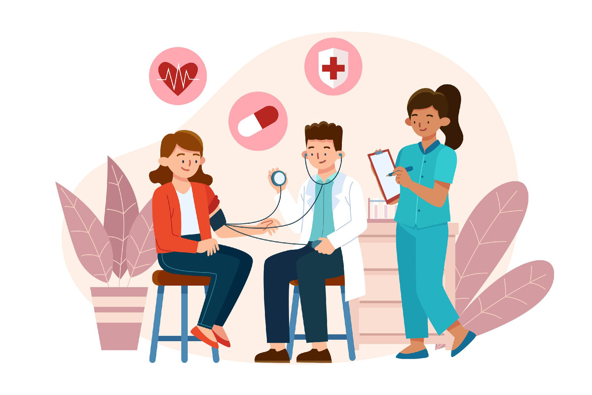 <a href="https://ru.freepik.com/free-vector/flat-hand-drawn-patient-taking-a-medical-examination_12810348.htm#query=%D0%B2%D1%80%D0%B0%D1%87%D0%B8&position=9&from_view=search&track=sph">Изображение от pikisuperstar</a> на Freepik