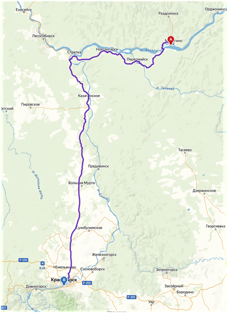 Фотография № 1. «Дорожная карта» мотыгинского квеста.