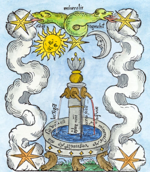 Rosarium Philosophorum (Розарий философов). 1 — Фонтан Меркурия