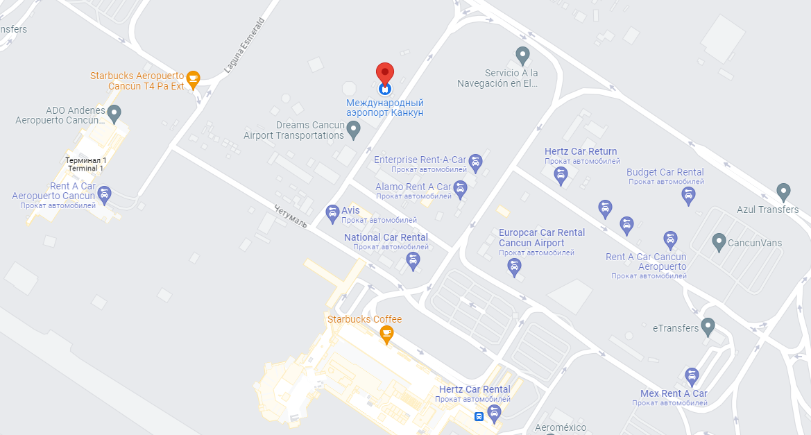 Компании по прокату автомобилей в аэропорту Канкуна, Мексика