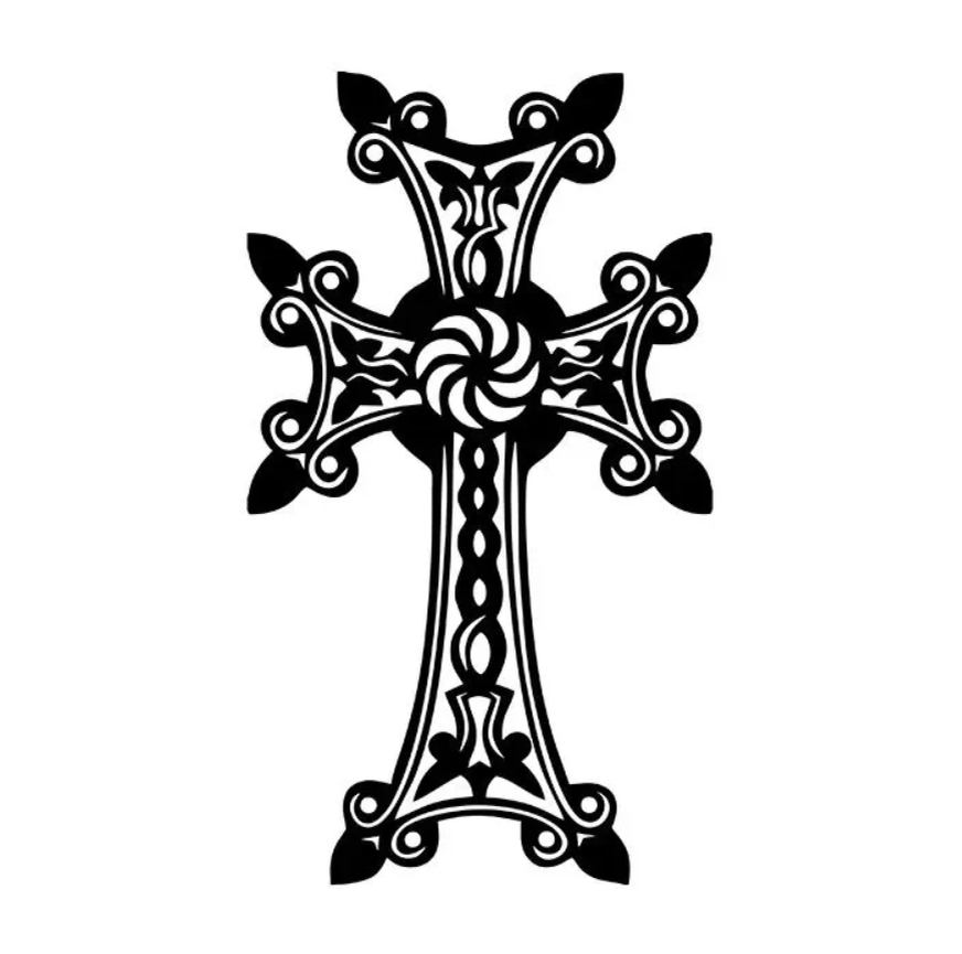 Хач в переводе на русский язык означает "крест". Это крест армянского христианства. В своём изображении он цветёт, символически указывая на животворящую силу Креста Господня. 