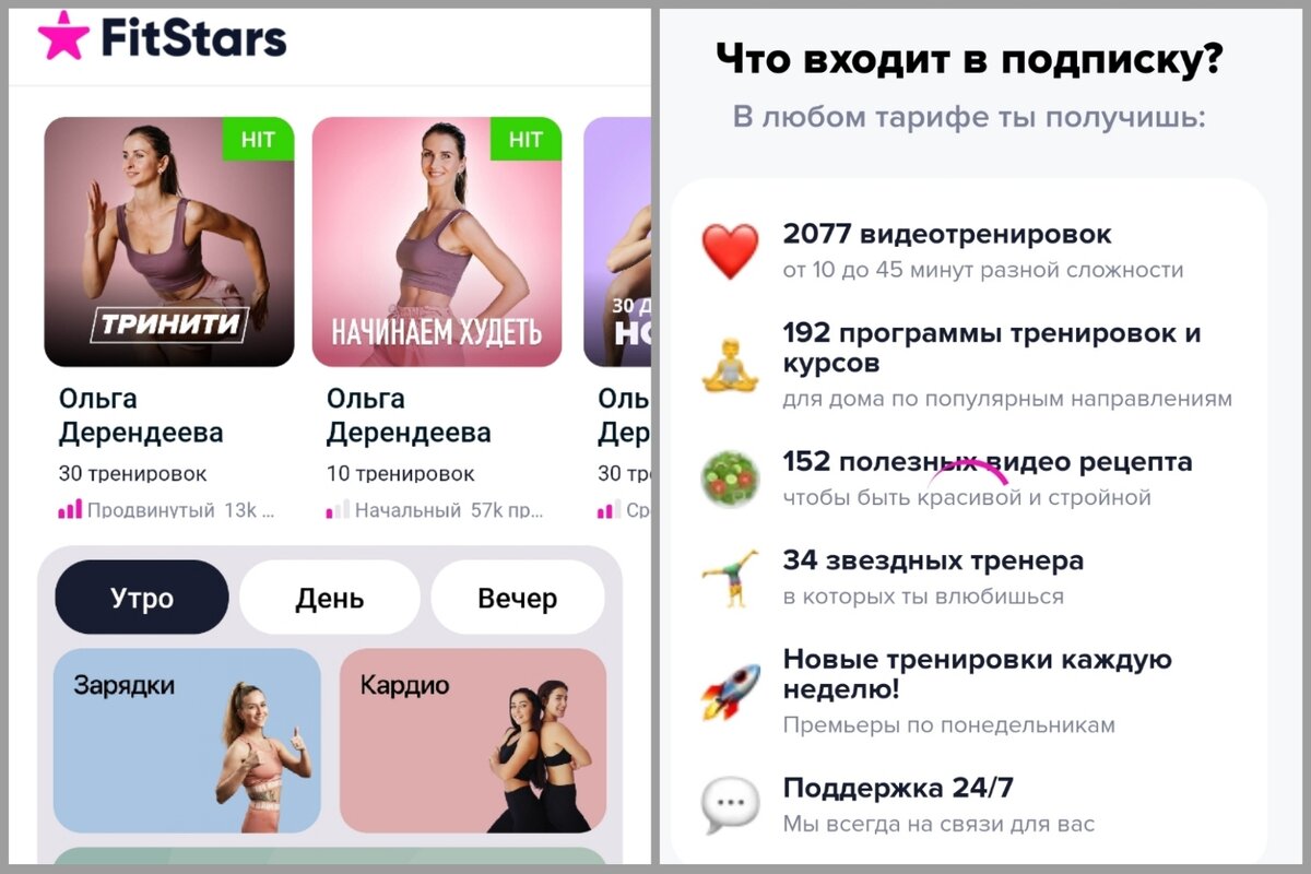 Приложение FITSTARS для телефона или сайт — компьютерная версия 