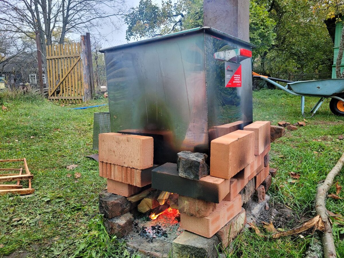 Установка воскотопки на открытый огонь