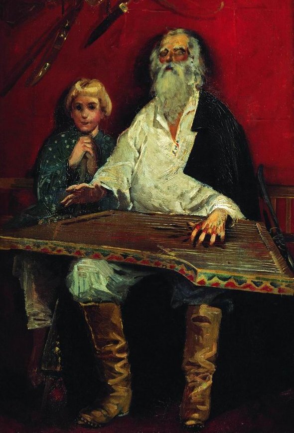    Андрей Рябушкин. Слепой гусляр, поющий старинку. Фото: Public domain