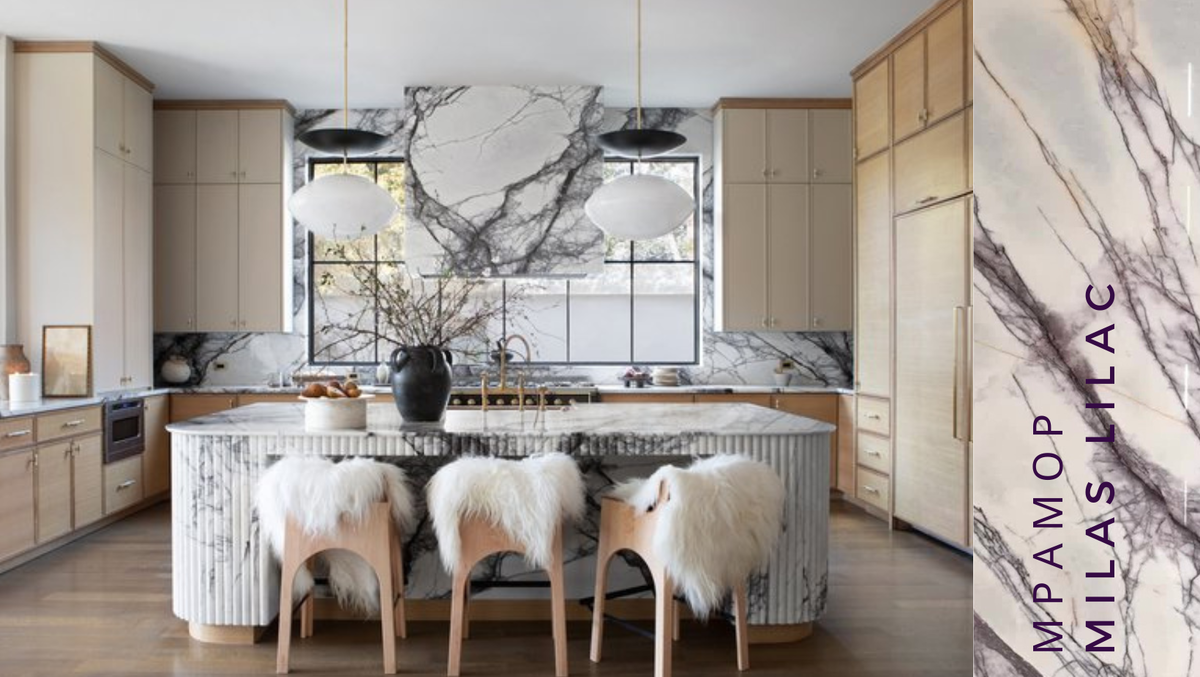 Использование мрамора Милас Лилак в кухонном пространстве