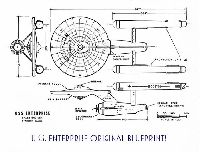 Чертеж корабля USS Enterprise 1966 года: https://www.cygnus-x1.net/links/lcars/uss-enterprise-space-cruiser.php