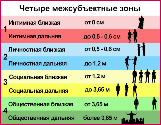 Четыре межсубъектные зоны по Э. Холлу