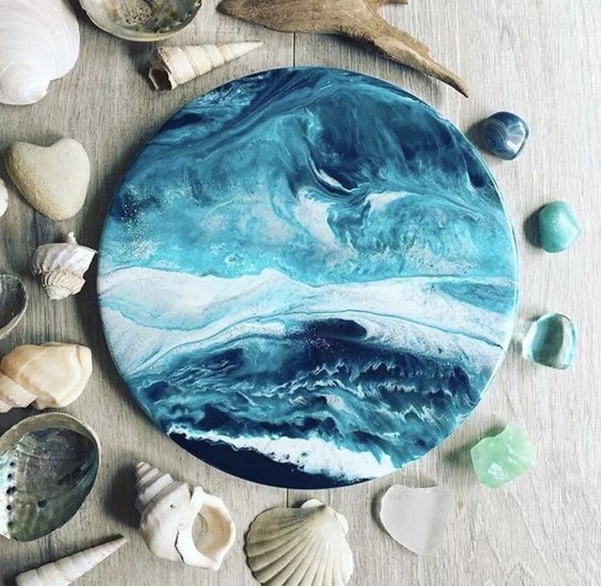 Создание картины в стиле resin art. Море эпоксидной смолой Resin Art. Панно эпоксидная смола. Соре из эпоксидной смолы. Панно море из эпоксидной смолы.