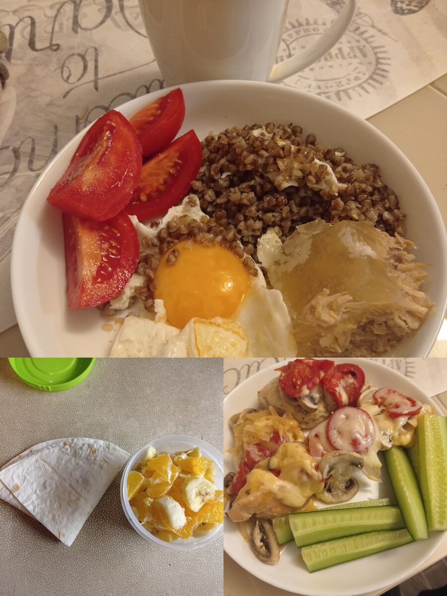 Фотоотчёт. Не хватает только плова на обед, не успела сфотографировать на работе.