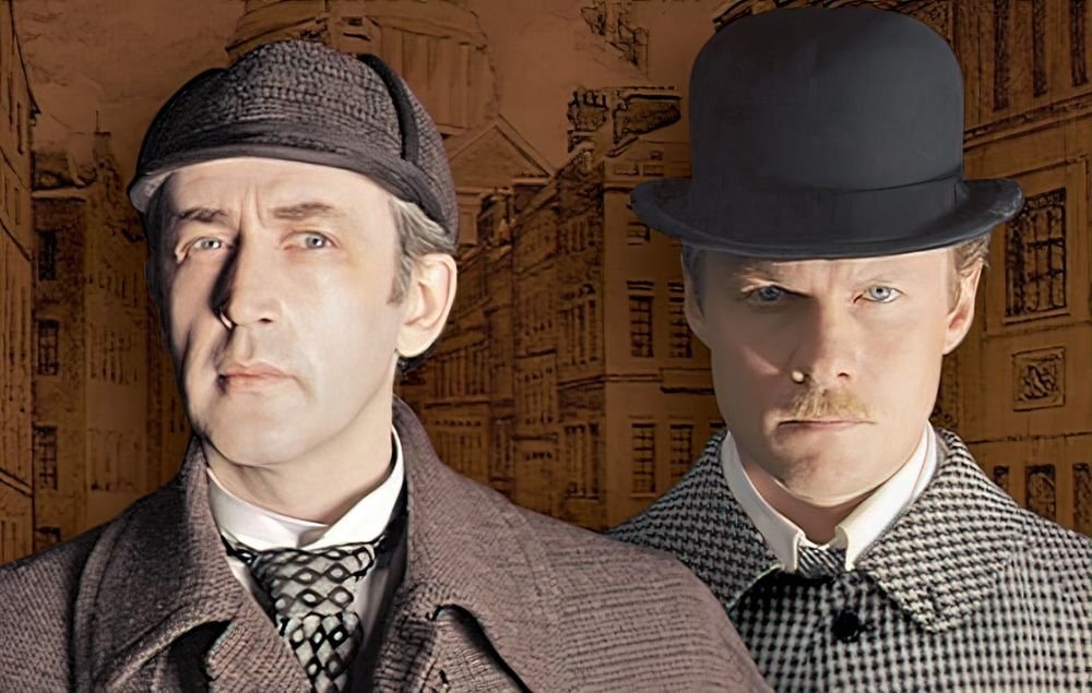 Василий Ливанов и Валерий Соломин на обложке ДВД фильма «Приключения Шерлока Холмса и доктора Ватсона»