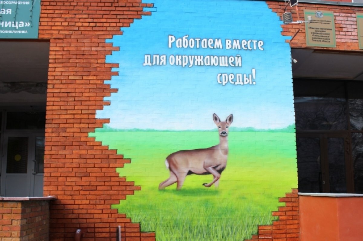    В Томске появился мурал с изображением косули