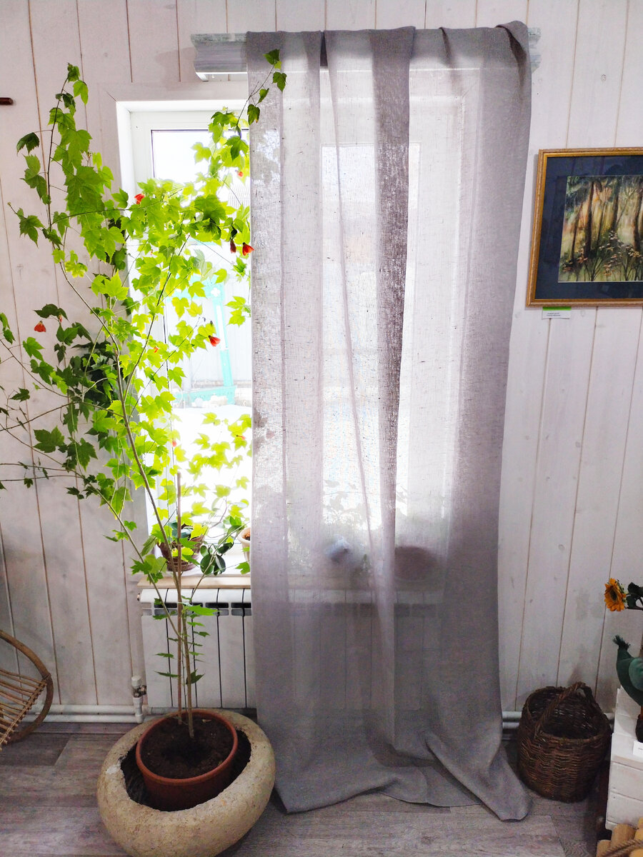 Комплект моих серых льняных штор сетка, которые часто покупают минималисты)