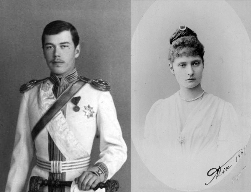 Цесаревич Николай Александрович и Принцесса Алиса Гессенская. 1889г.