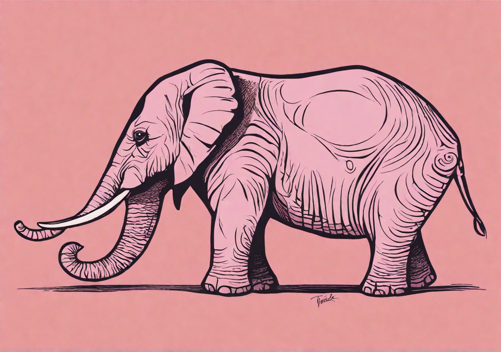 Раскраска розовый слон — Все для детского сада