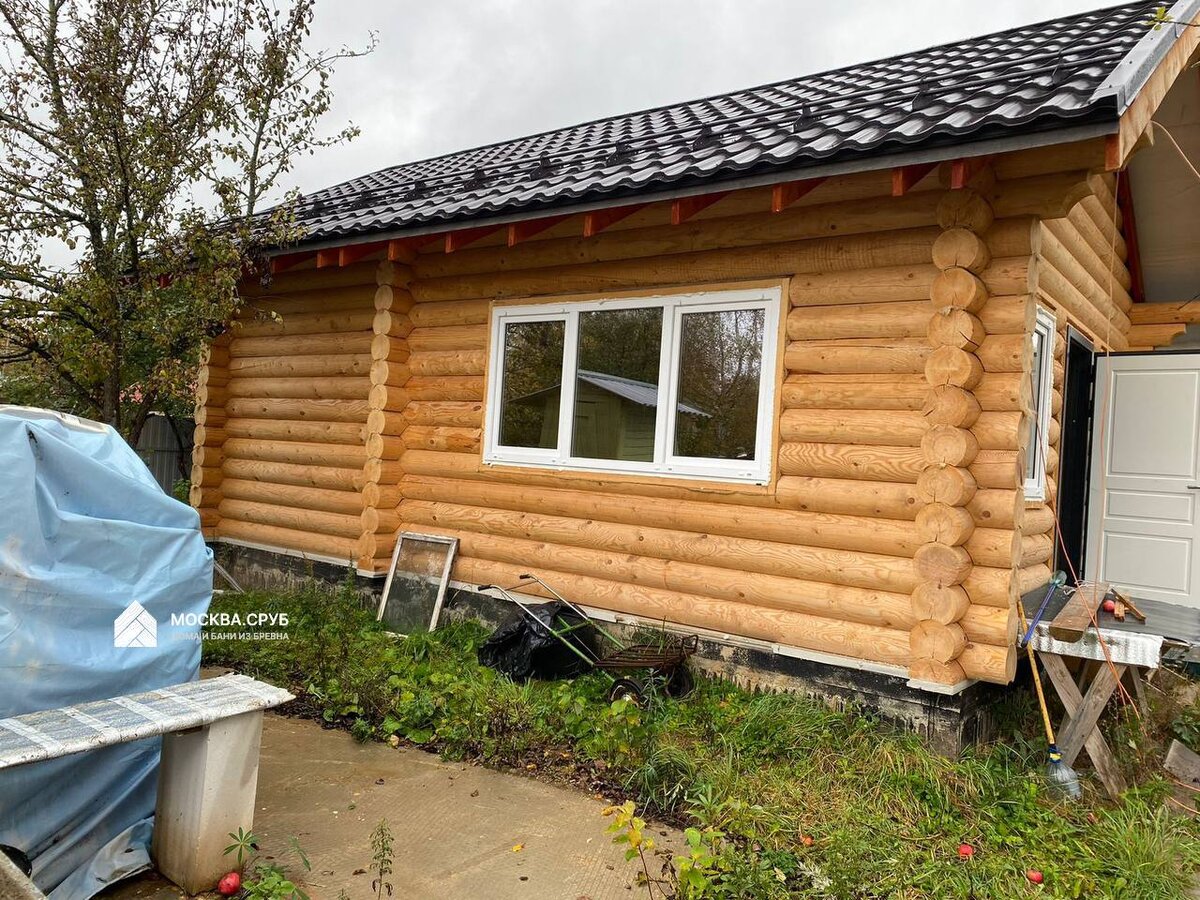 Сруб для жилого дома 10х8 из оцилиндрованного бревна