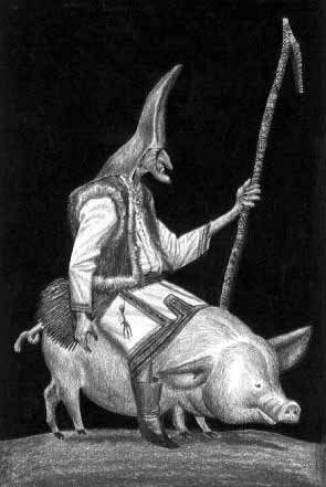 Варда, иллюстрация из книги Куда ушли боги мордвы, художник Андрей Алешкин