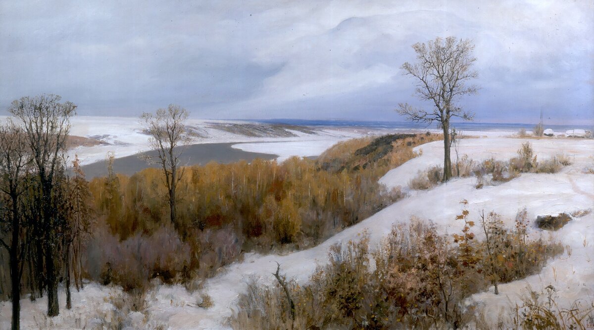 "Ранний снег. Бёхово", В.Д. Поленов, 1891. Ярославский художественный музей.