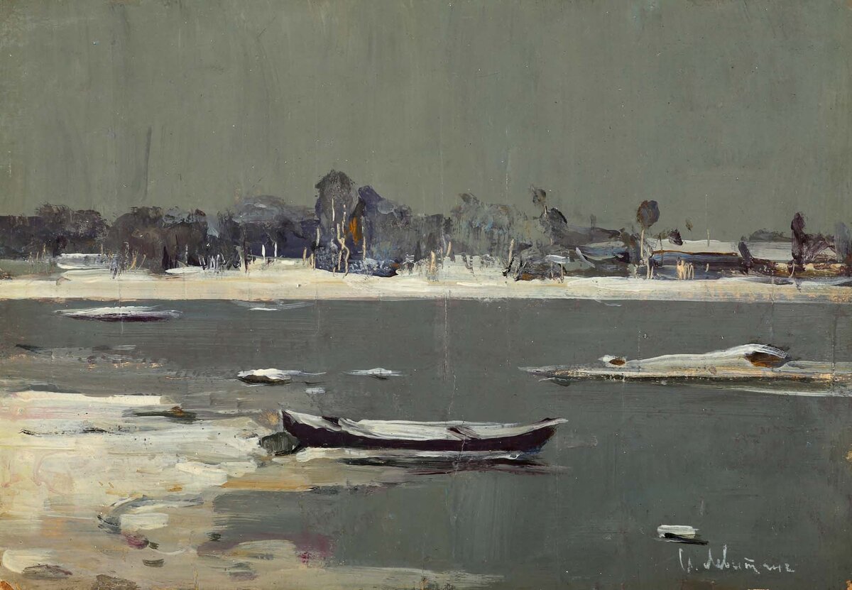 "Первый снег", И.И. Левитан, 1880-е. Частное собрание.
