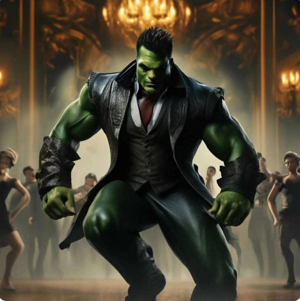 Никогда не знаешь, где тебе удастся увидеть Халка в фраке и с галстуком! 
