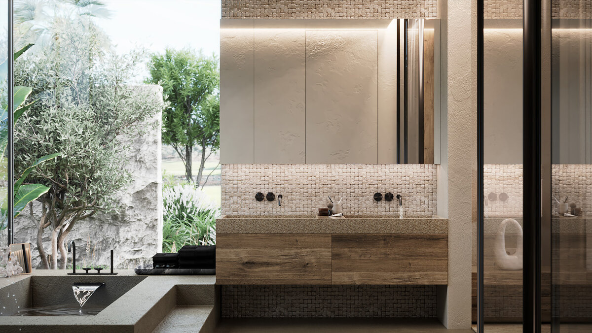 Фасады в декоре “Дуб Рифьяно дымчатый”