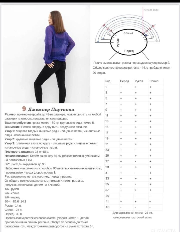 Джемпер паутинка из мохера схема