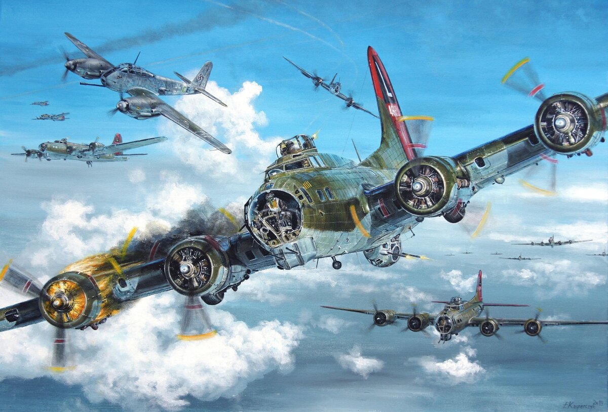 Ме-410 атакуют американские В-17