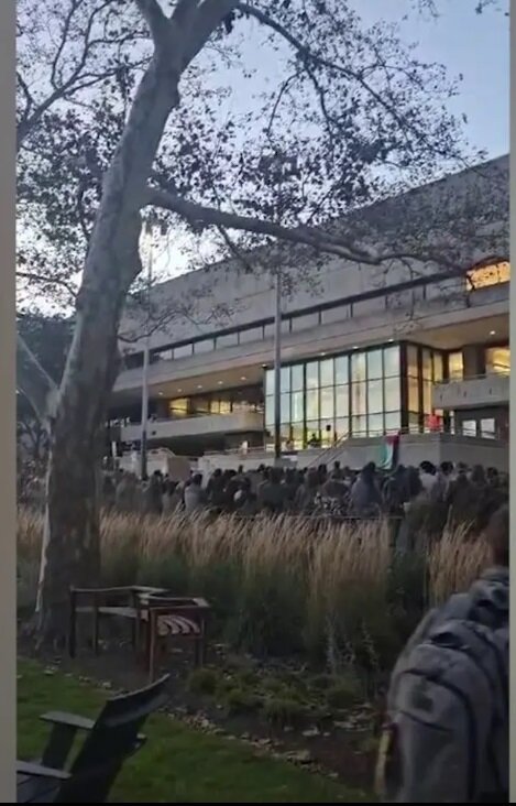 Демонстрация в поддержку Палестины в MIT, принтскрин