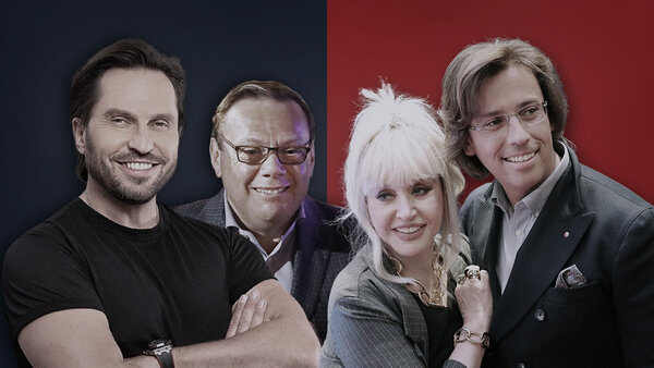 Александр Ревва, Михаил Фридман, Максим Галкин* и Алла Пугачёва. Обложка © Instagram (соцсеть запрещена в РФ; принадлежит корпорации Meta, которая признана в РФ экстремистской) / arthurpirozhkov, © ТАСС / Михаил Терещенко, © Сергей Карпухин