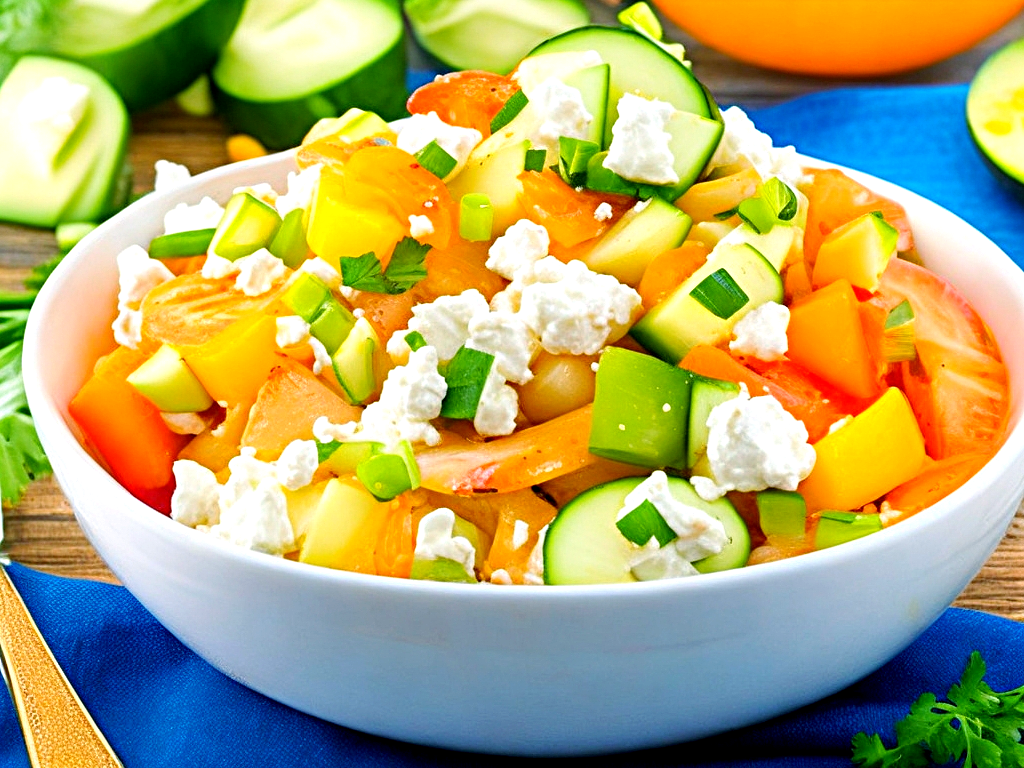 Салат из картофеля и творога.