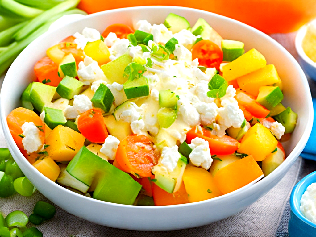 Салат из картофеля и творога.