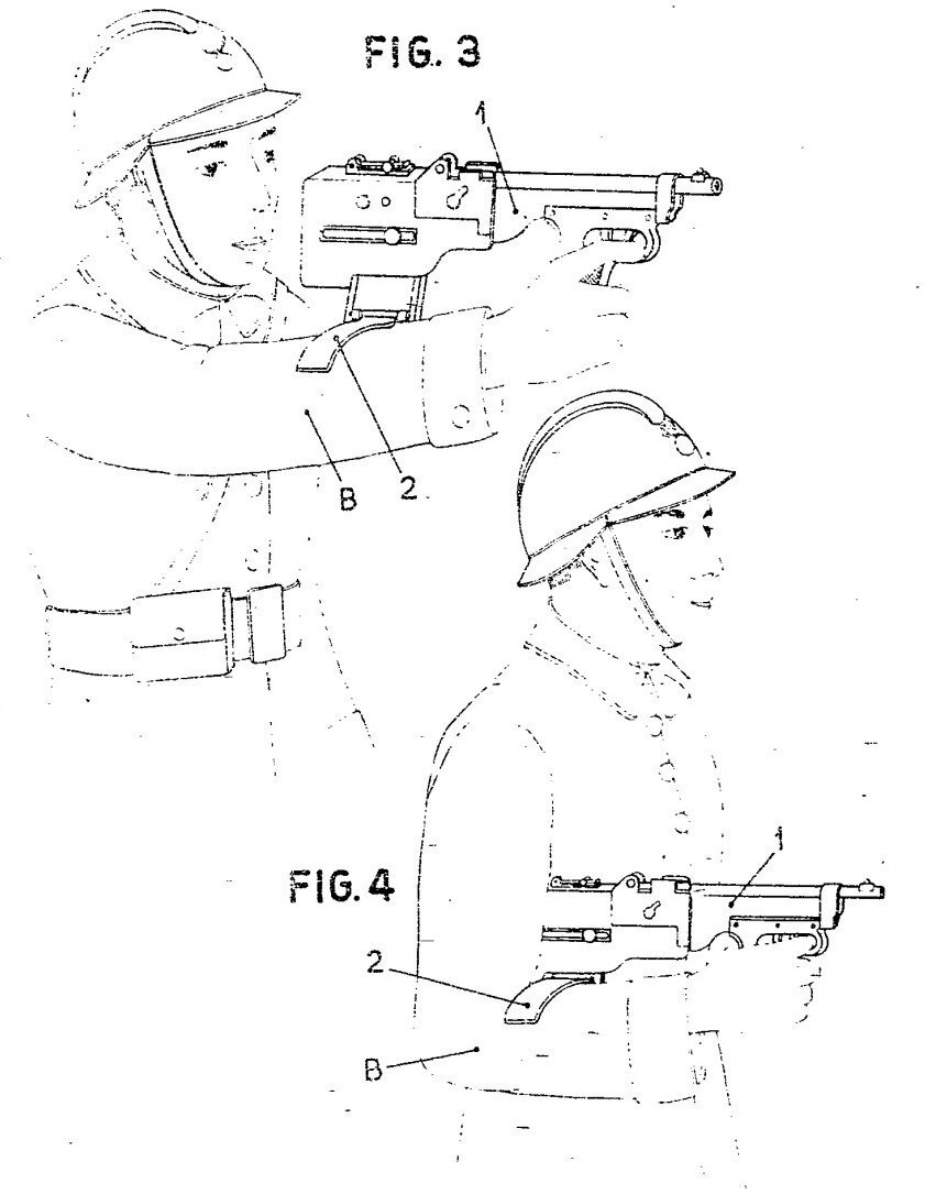 Способы ведения огня из пистолета-пулемета, модернизированного по патенту Делакра. Рис. из патента.